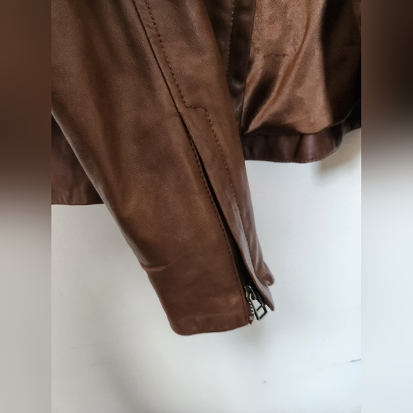 Blink Brown Leather Jacket XS - Picture 3 of 9